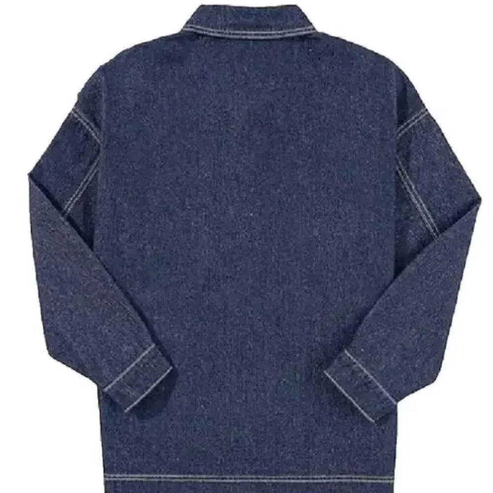 Women's Jean Jacket Boyfriend Button Up Long Sleeve (M) - Picture 4 of 6